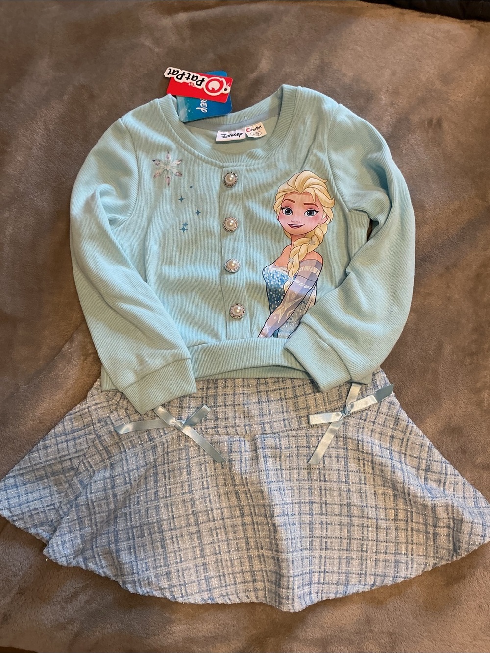 Disney Light Blue Frozen Elsa Sweater and Skirt